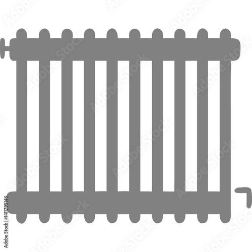 Grey flat icon of a radiator, heating element, or similar device.