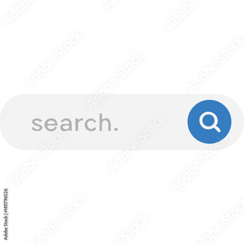 Simple search bar interface with a blue magnifying glass icon.