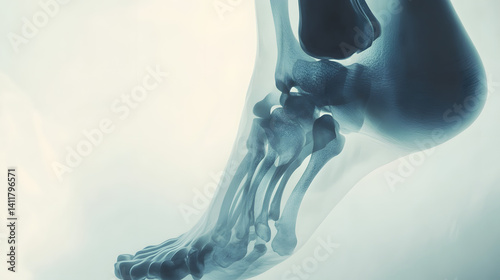 X-ray of Human Foot Bones - Medical Diagnostic Image
