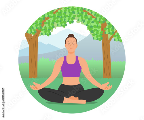Woman doing yoga meditation.