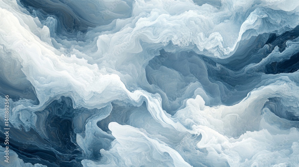 Obraz premium Abstract Blue and White Swirling Cloud Texture Background