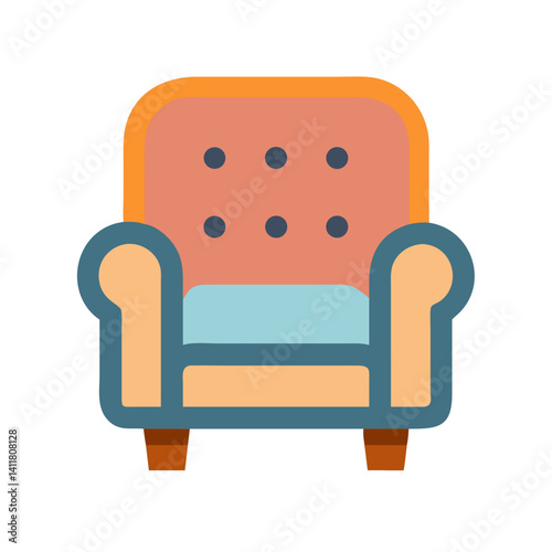 Armchair Icon Representing Living Room Seating and Comfortable Interior Furniture