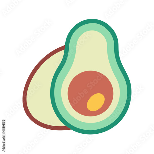 Avocado Icon Representing Healthy Fat Source and Nutritious Superfood