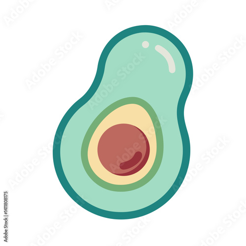 Avocado Icon Representing Healthy Fat Source and Nutritious Superfood