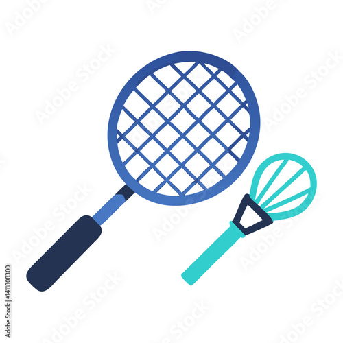 Badminton Racket with Shuttlecock Icon Representing Racket Sport and Outdoor Activity