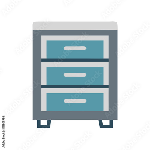 Compact Drawer Cabinet Icon Representing Small Storage Solution and Space Efficiency