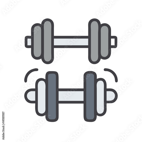 Dumbbells Icon Representing Fitness Equipment and Strength Training