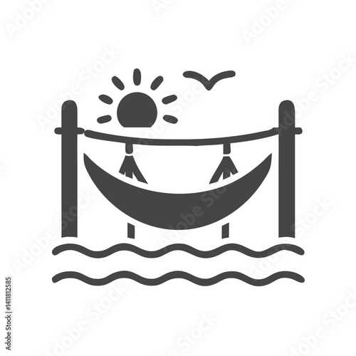 Hammock Icon Representing Relaxation and Leisure Time