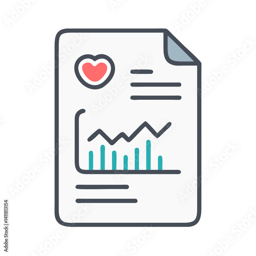 Health Report Icon Representing Wellness and Medical Status