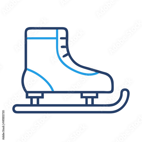 Ice Skate Boot Icon Representing Skating Gear and Winter Sports Equipment