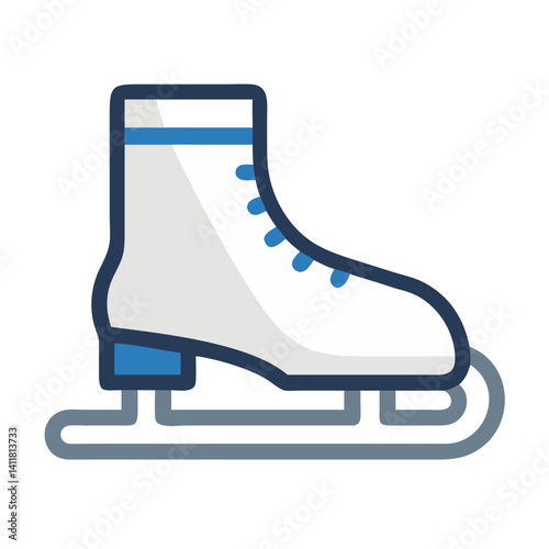 Ice Skate Boot Icon Representing Skating Gear and Winter Sports Equipment
