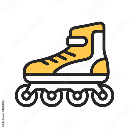 Inline Skates Icon Representing Rollerblading and Outdoor Recreation