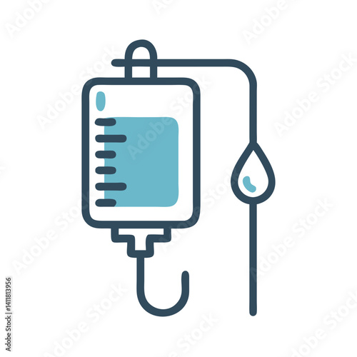 IV Drip Icon Representing Hydration and Medical Fluid Administration