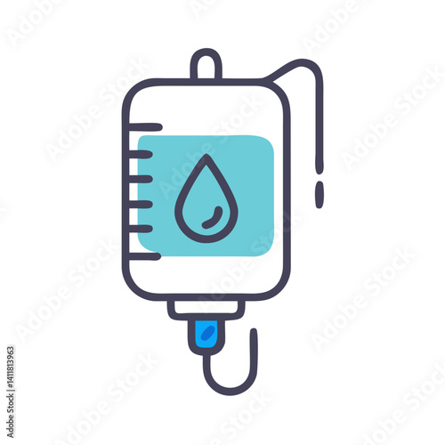 IV Drip Icon Representing Hydration and Medical Fluid Administration