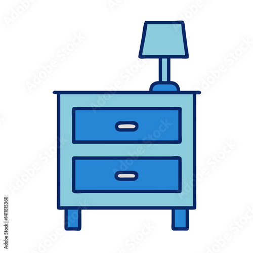 Nightstand with Drawers Icon Representing Bedside Storage and Bedroom Organization