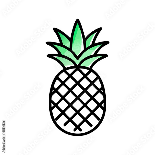 Pineapple Icon Representing Tropical Fruit and Exotic Summer Refreshment