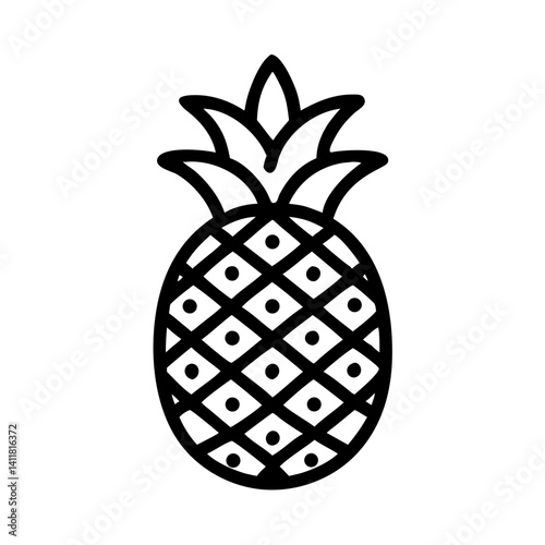 Pineapple Icon Representing Tropical Fruit and Exotic Summer Refreshment