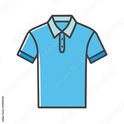 Polo Shirt Icon Representing Casual Sportswear and Stylish Active Apparel