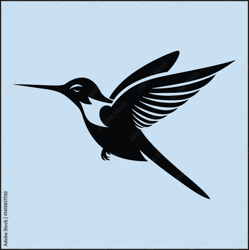 Obraz premium Silhouette of a Hummingbird, Nature