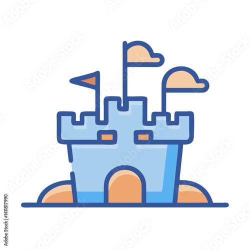 Sandcastle Icon Representing Seaside Creativity and Beachside Play