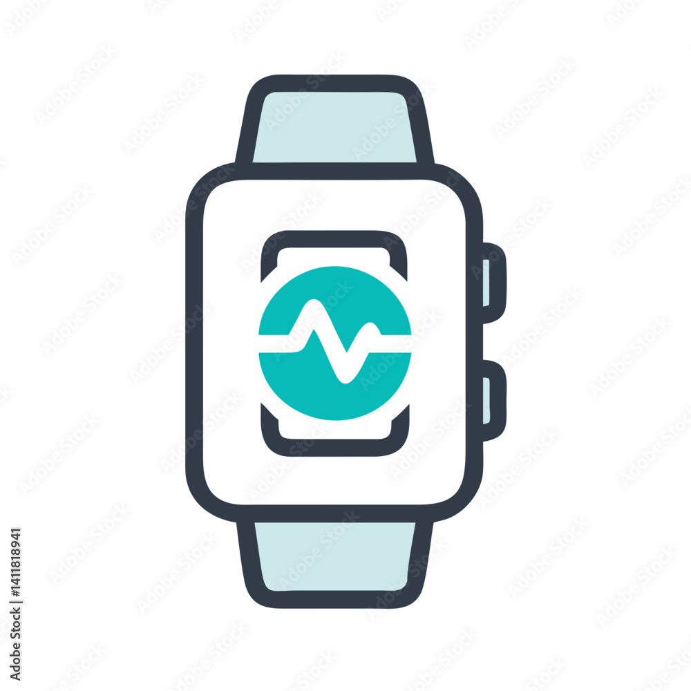 Smartwatch Icon Representing Fitness Tracker and Health Monitoring Device Smartwatch Icon Representing Fitness Tracker and Health Monitoring Device