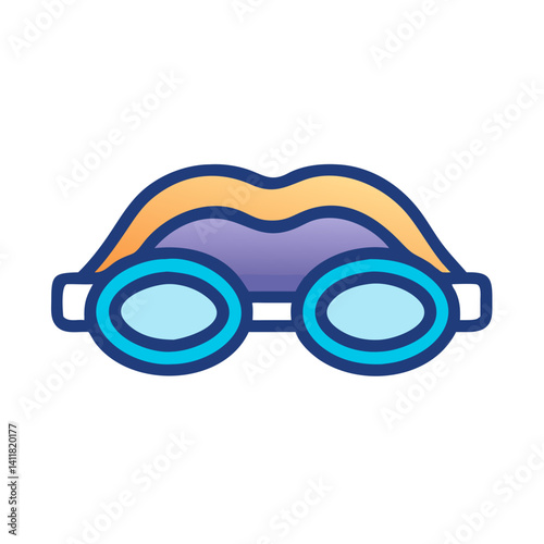 Swimming Goggles Icon Representing Water Sport and Eye Protection Gear