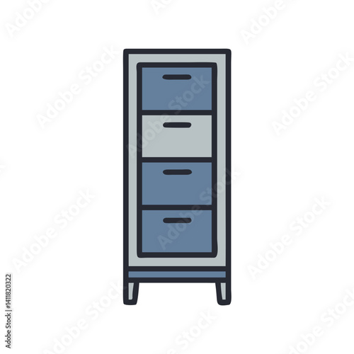 Tall Cabinet with Drawer Icon Representing Multi-Compartment Storage Unit