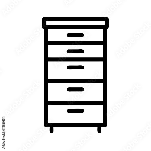Tall Chest of Drawers Icon Representing Vertical Storage and Home Organization