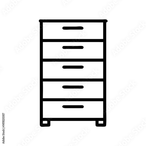 Tall Chest of Drawers Icon Representing Vertical Storage and Home Organization