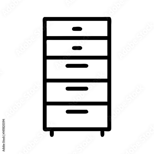 Tall Chest of Drawers Icon Representing Vertical Storage and Home Organization