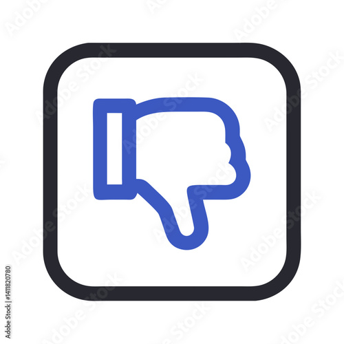Thumbs Down in Square Icon Representing User Disapproval and Negative Feedback