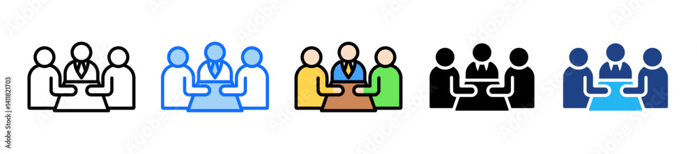 Meeting Icon Set Multiple Style Collection Meeting Icon Set Multiple Style Collection