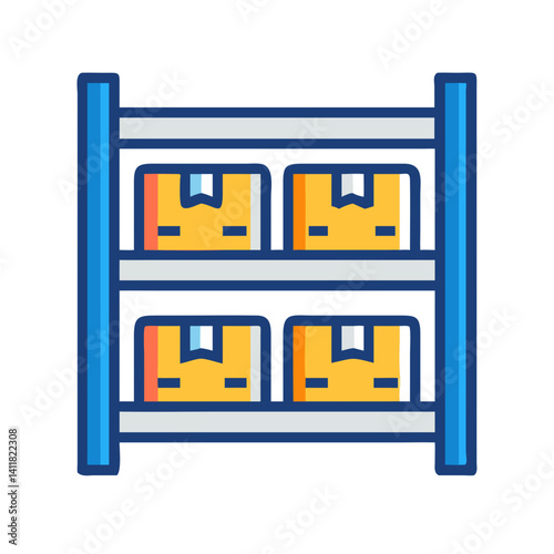 Warehouse Shelves Icon Representing Inventory and Storage Management