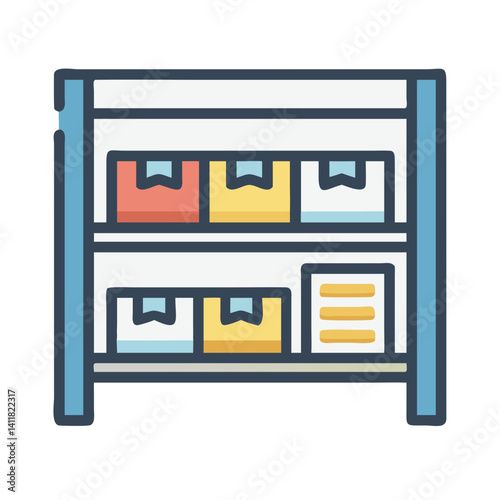 Warehouse Shelves Icon Representing Inventory and Storage Management