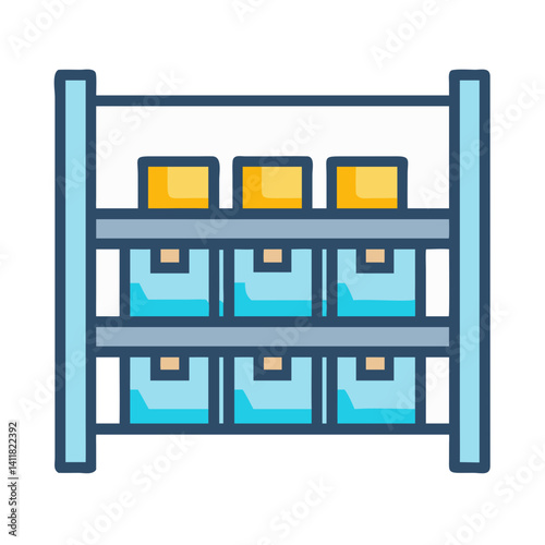 Warehouse Shelves Icon Representing Inventory and Storage Management