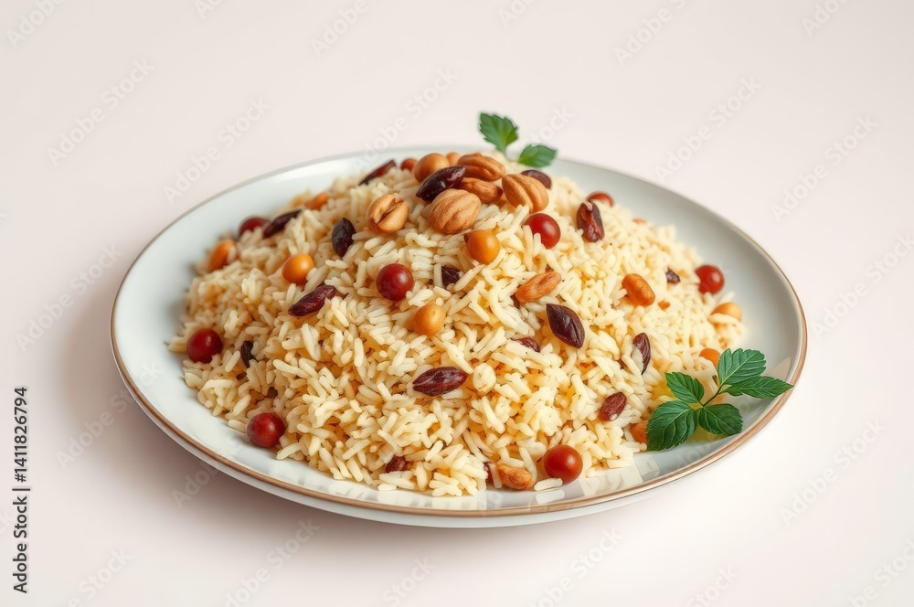 Elegant Afghan Rice Pilaf Presentation