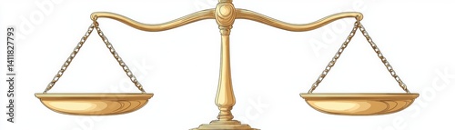 Golden Scales of Justice Representing Fairness and Balance in Legal Matters and Governance