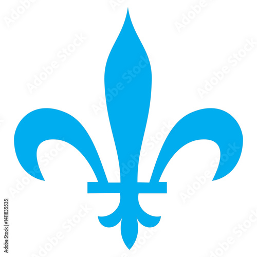 Three branches of interesting ornamental part. Blue-in-blue designed Vector Illustration in the White Foundation