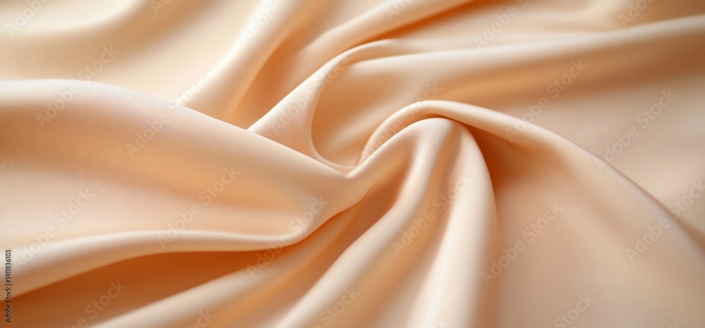 Fototapeta premium Elegant Peach Silk Fabric Texture