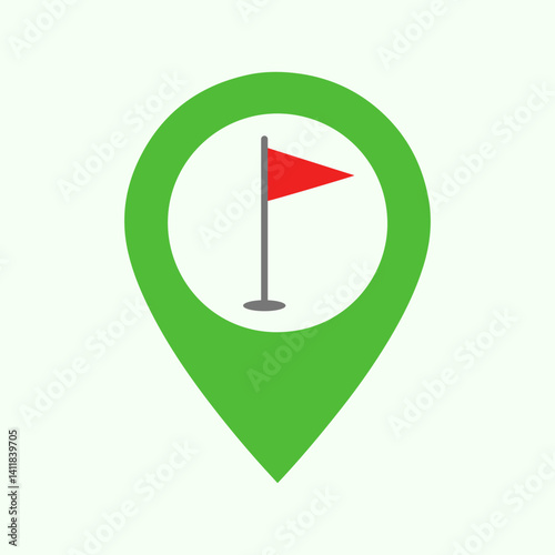 Free Download Golf Course Location Pin Icon, Fairway Map Marker, Sport Symbol - GFXLoad