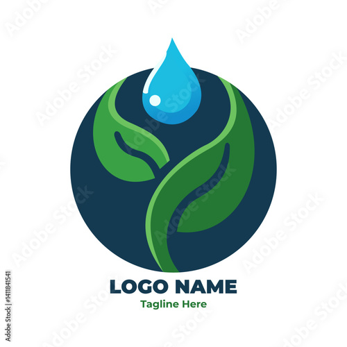 Modern green leaf logo with eco friendly theme for renewable product sustainability clean energy and organic biodegradable packaging in environment conscious branding concept
