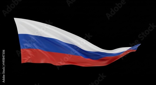Free Download Waving Russian Flag against Black Background: A Stunning 3D Render of National Symbol - GFXLoad