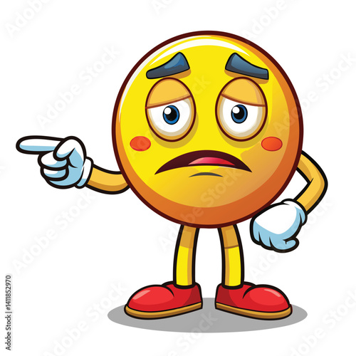 Disappointed emoji pointing