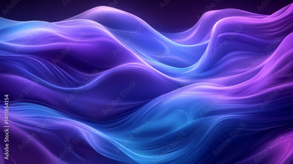 Fototapeta premium Abstract Purple and Blue Flowing Waves Background