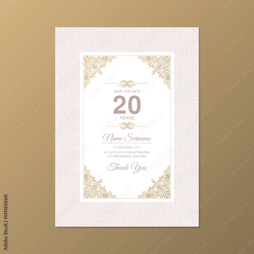 ornament pattern style elegant birthday invitation ornament pattern style elegant birthday invitation