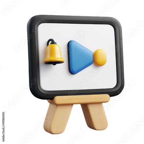 Modern 3D render icons of event marketing strategy