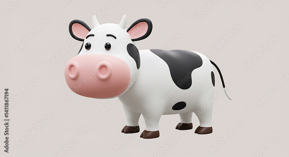 cartoon cow produces milk cute cartoon cow produces milk cute