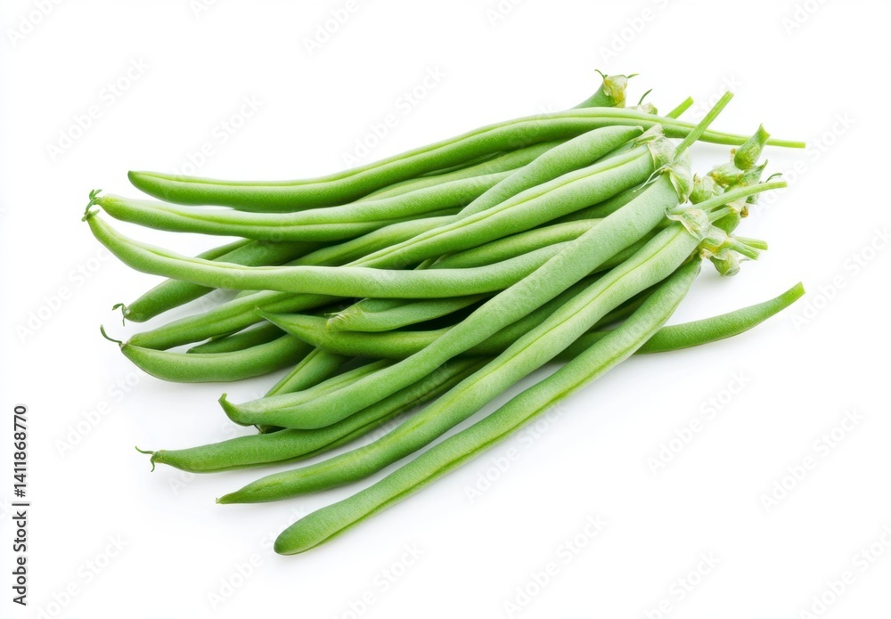 Fresh Green Beans on White Background for Healthy Cooking Recipes Fresh Green Beans on White Background for Healthy Cooking Recipes