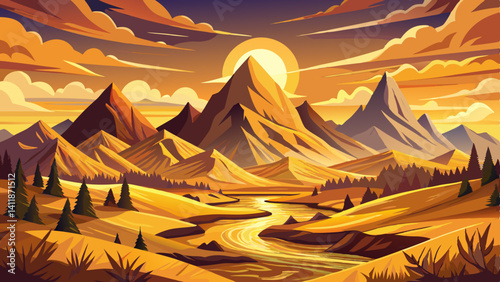Beauty lives in light and time,
Mountains stand as silent guards,
While summer slips into gold.