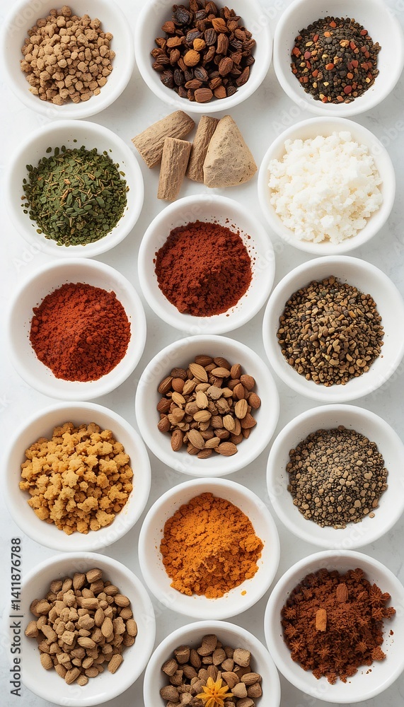 Vibrant Spice Collection Gleaming in Soft Light. AI Generated Vibrant Spice Collection Gleaming in Soft Light. AI Generated